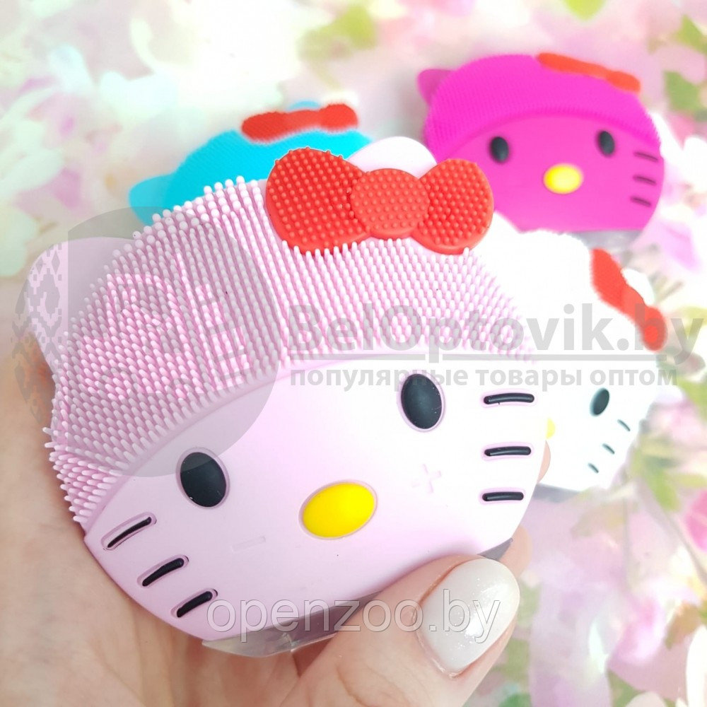Вибрирующая силиконовая щетка для нежной очистки кожи лица Kitty Foreo Luna Нежно розовая - фото 5 - id-p118657965