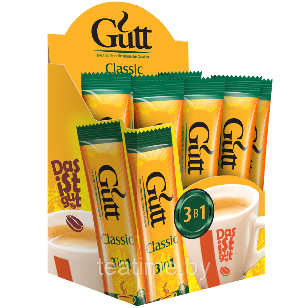 Кофейный напиток Gutt "Strong" растворимый 3в1 (18грх25шт) - фото 1 - id-p7224596