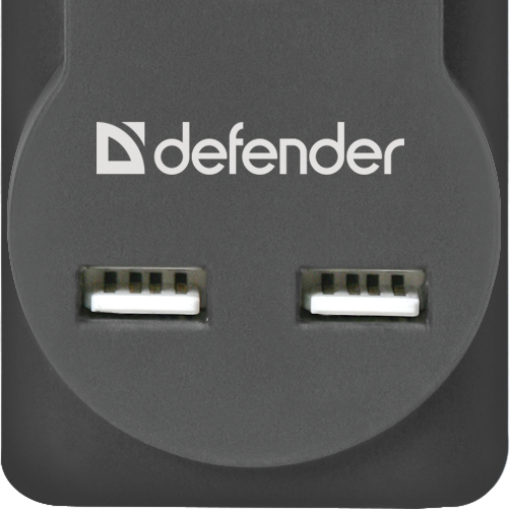 Сетевой фильтр Defender DFS 753 3,0 м, 5 розеток, 2xUSB, 2.1A - фото 3 - id-p118667154