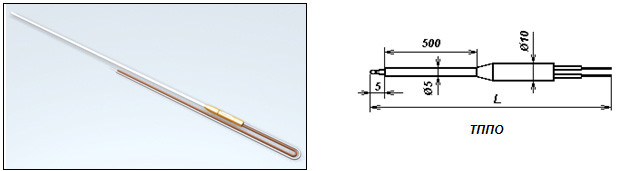 Термопреобразователь платинородий-платиновый эталонный;  тип ТППО