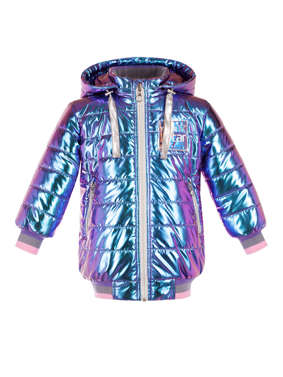 Куртка демисезонная для девочки фиолетовый блеск НИКАСТАЙЛ р.104-116 - фото 3 - id-p118697137