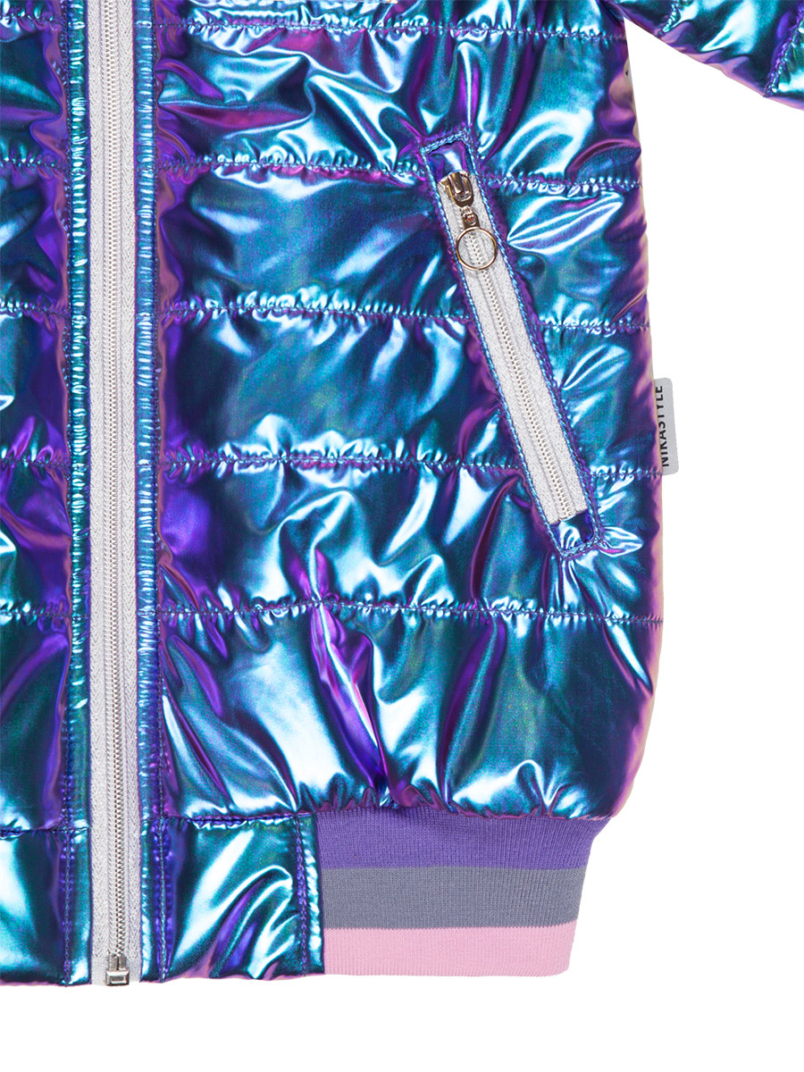 Куртка демисезонная для девочки фиолетовый блеск НИКАСТАЙЛ р.104-116 - фото 7 - id-p118697137
