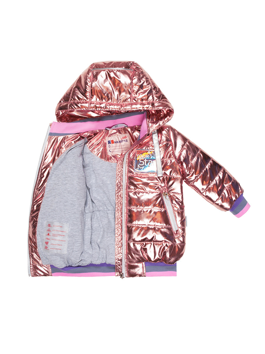 Куртка демисезонная для девочки розовый блеск НИКАСТАЙЛ р.92 - фото 4 - id-p118697590