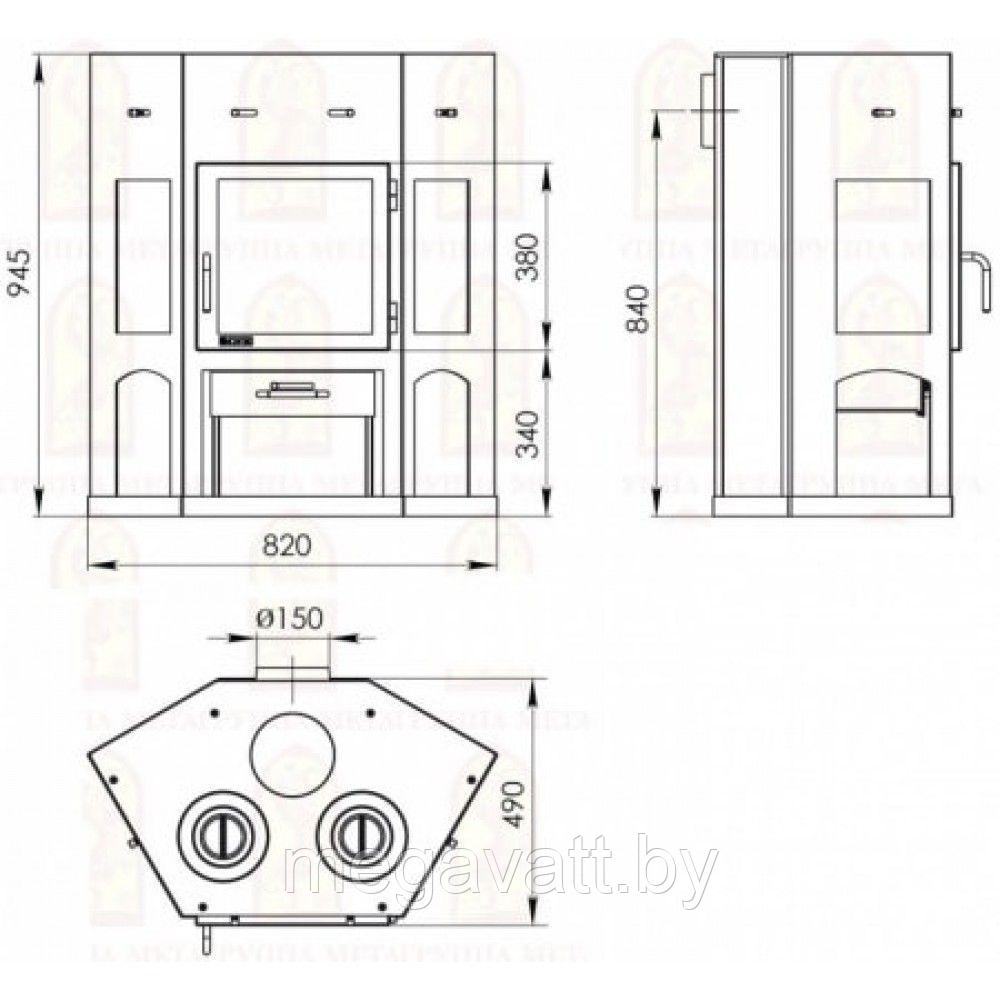 Печь-камин Мета-Бел Енисей с плитой - фото 6 - id-p101454163