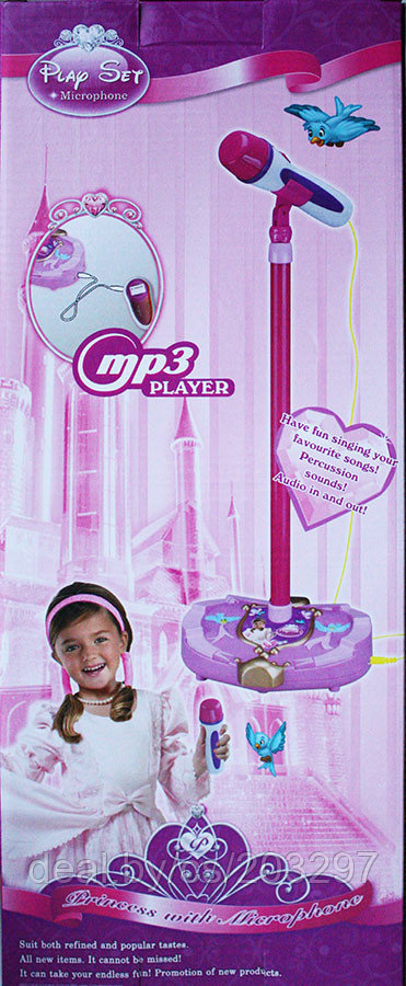 Детский микрофон на стойке, караоке MP3