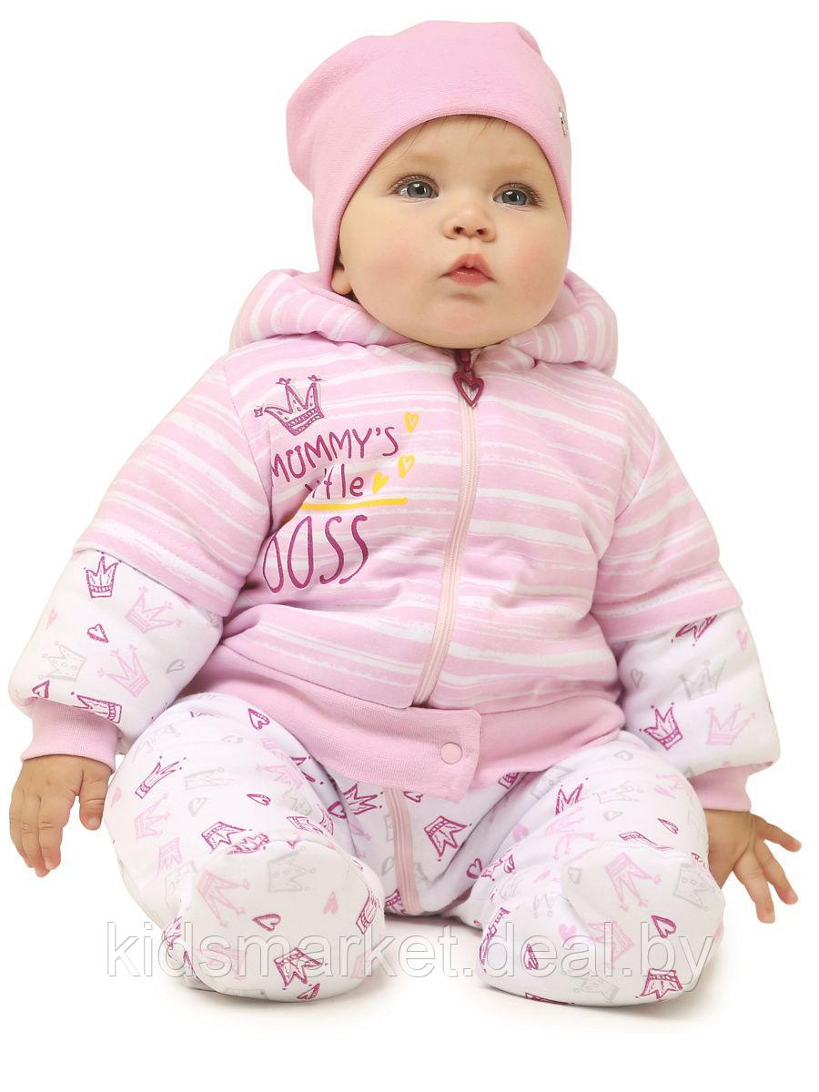 Комбинезон детский утепленный BABYGLORY LITTLE BOSS  розовый (размеры 68,74)