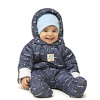 Комбинезон детский утепленный Baby Smile синий джинс (размеры 62,68,74)
