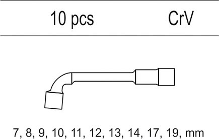 Ключи торцевые тип L 7-19мм в футляре [набор 10пр.]"Yato" YT-55456, фото 2