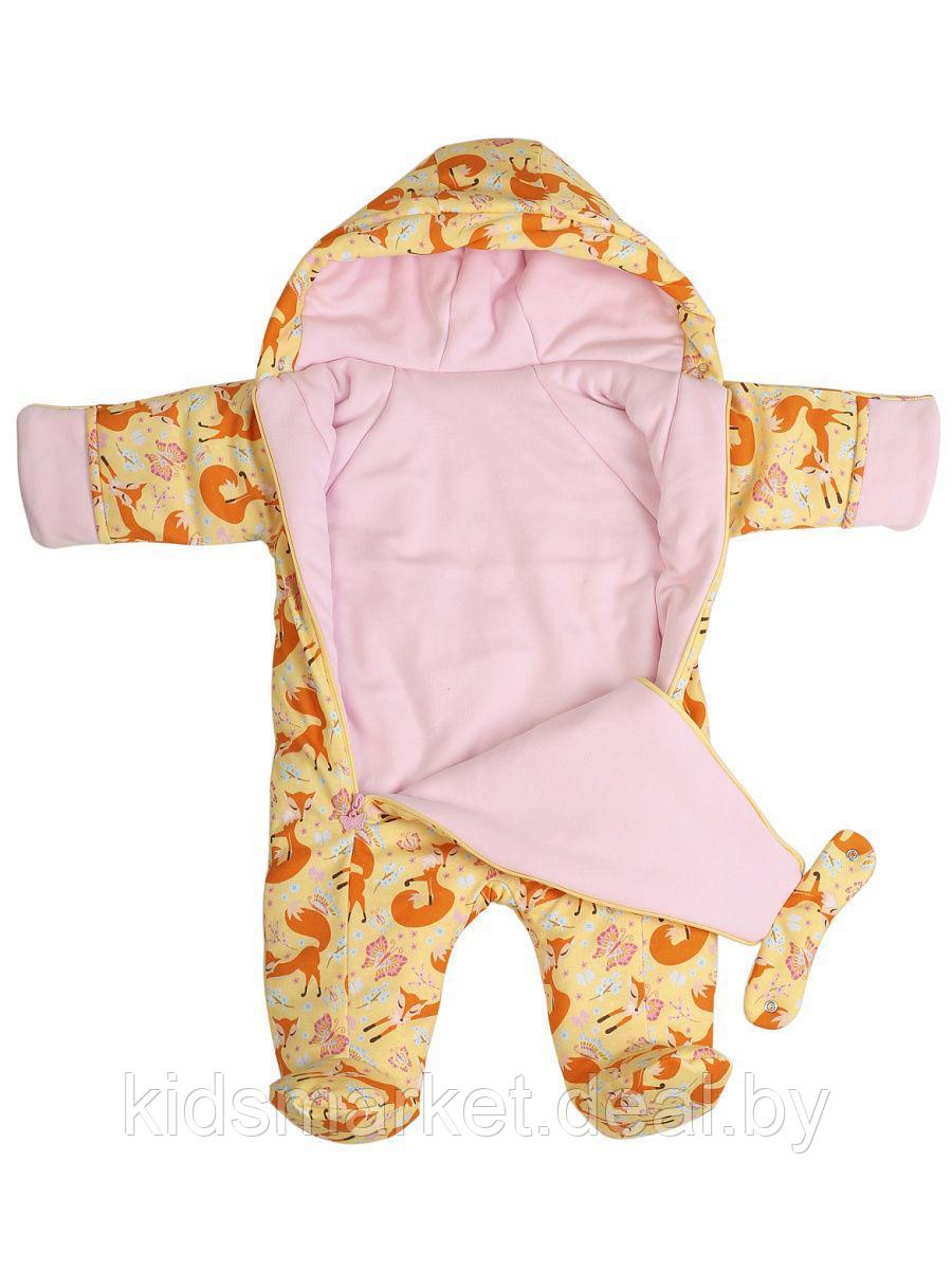 Комбинезон детский утепленный Baby Smile оранжевый (размеры 62,68,74) - фото 3 - id-p118722513