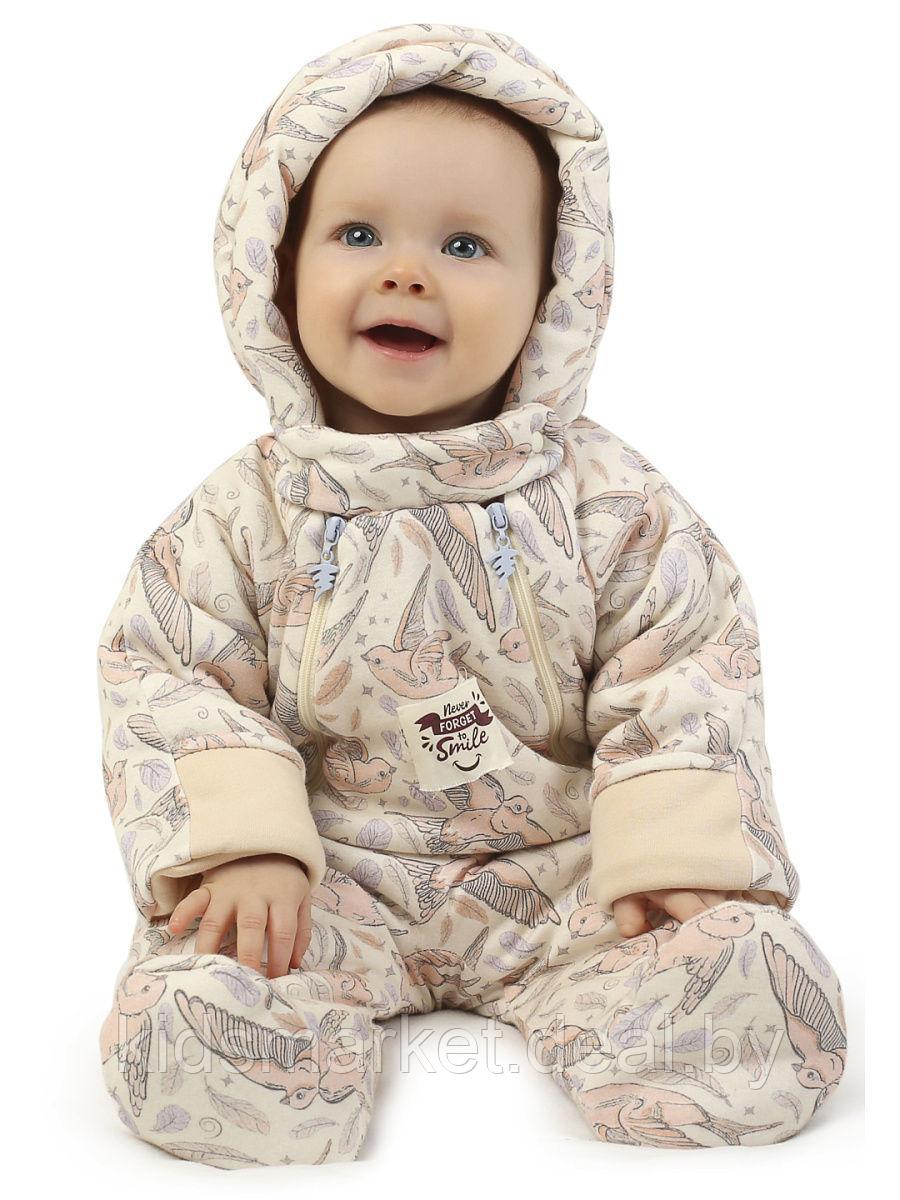 Комбинезон детский утепленный Baby Smile лиловый (размеры 62,68,74) - фото 6 - id-p118722525