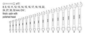 Ключи рожково-накидные 8-32мм [набор 17пр] "Yato" YT-0363YT-0362, фото 2