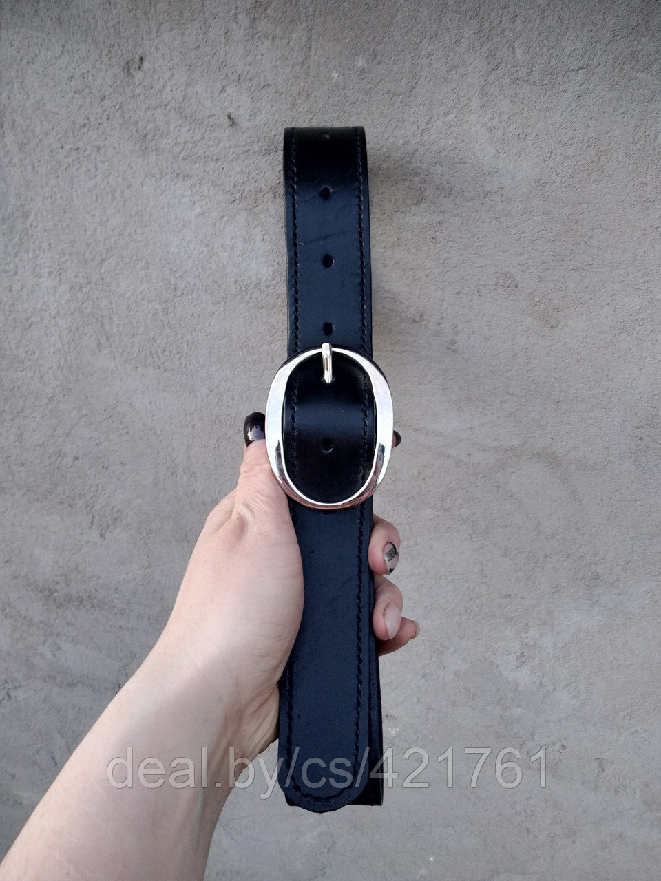 Ремень кожаный Women BLACK 4 см WB40bl1