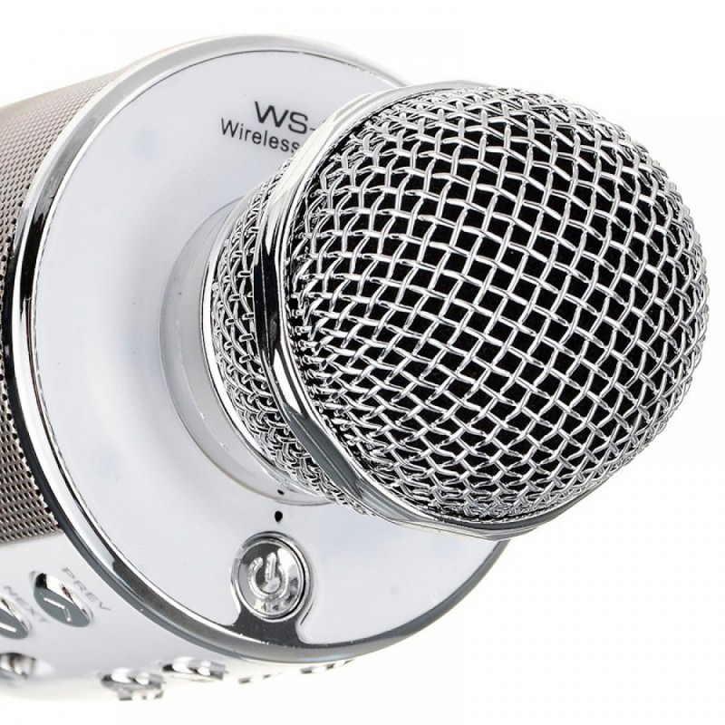 Караоке микрофон WS-858 Серебро - фото 3 - id-p118726696