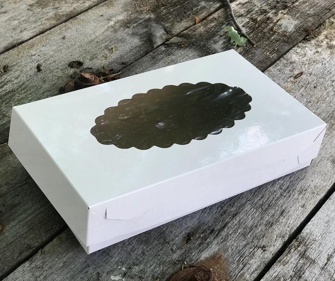 Коробка для эклеров с окном, Белая, 240х140х h50 мм - фото 2 - id-p117795055