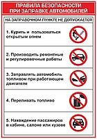 ПЛАКАТ ПО Охране труда №67 Правила безопасности при заправке автомобиля  р-р 40*57 см на ПВХ