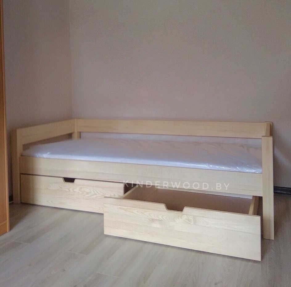 Кровать детская "Лотос-4" с ящиками (лак)