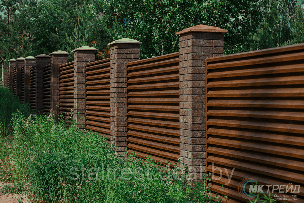 Забор-жалюзи металлический( " под дерево") - фото 2 - id-p118726118