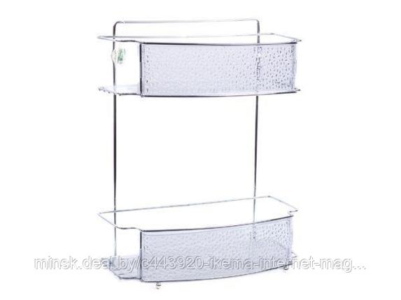 ПОЛКА ДЛЯ ВАННОЙ металлическая 2-хярусная 36*30*23 см (арт. ME12008, код 183609), фото 2