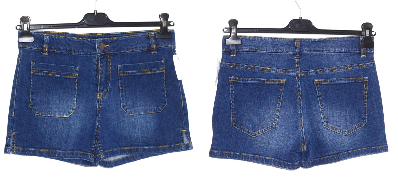 Шорты джинсовые тонкие KIABI на размер EUR 42 см. замеры - фото 1 - id-p118860525