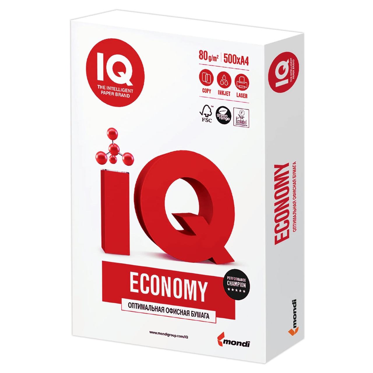 Бумага офисная IQ Economy А4, 80 г/м2, 500 л. Класс C+ - фото 1 - id-p118860551