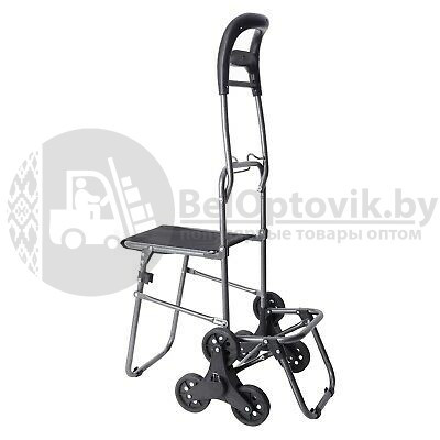 Сумка-тележка хозяйственная с тройными колесами со стульчиком (до 80кг) для покупок. Легко катить по прямой - фото 8 - id-p118864879