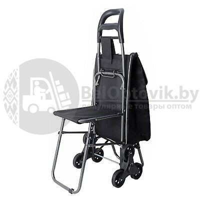 Сумка-тележка хозяйственная с тройными колесами со стульчиком (до 80кг) для покупок. Легко катить по прямой - фото 7 - id-p118864890