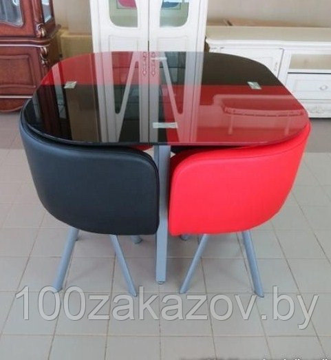 Комплект мебели стол стеклянный и 4 стула DT 53