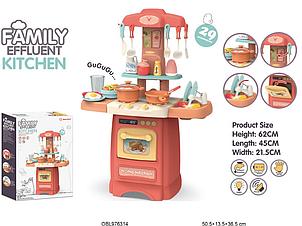 Кухня детская Fashion Kitchen 62 см, 29 предметов, свет звук вода 889-176 красная