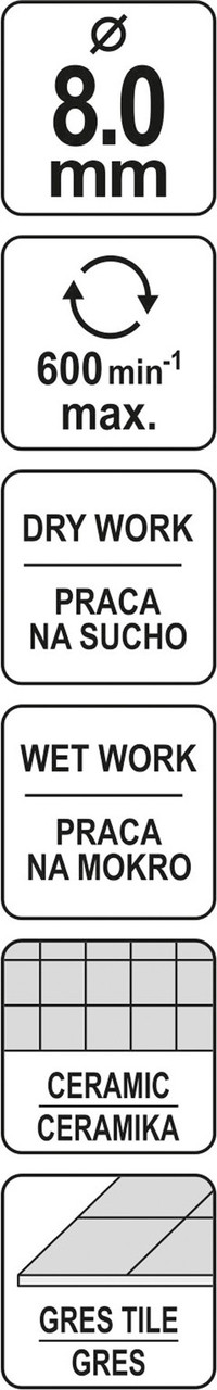 Сверло алмазное по керамограниту 8мм "Yato" YT-60423 - фото 4 - id-p118876378