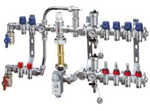 FAR 3586 1340802 Узел регулирующий с коллекторами для отопления, отводы: радиатор 2, теплый пол 8