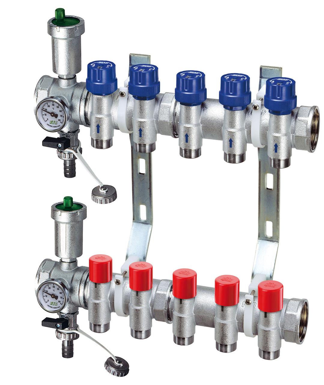 FAR 3581 13410 Коллекторный узел укомплектован 1"×3/4", отводы 10