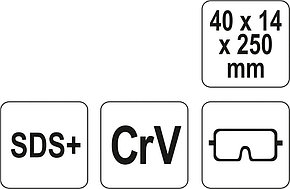 Зубило-плоское SDS+ 40х14х250мм CrV "Yato" YT-4723, фото 2