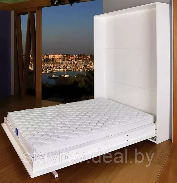 Шкаф кровать в белом цвете