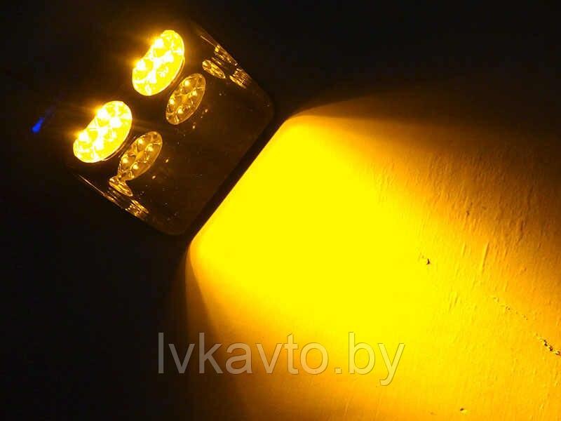 Маяк светодиодный 12-24V (желтый) (Стробоскоп ЛОБОВОЕ) Малый - фото 2 - id-p118897208