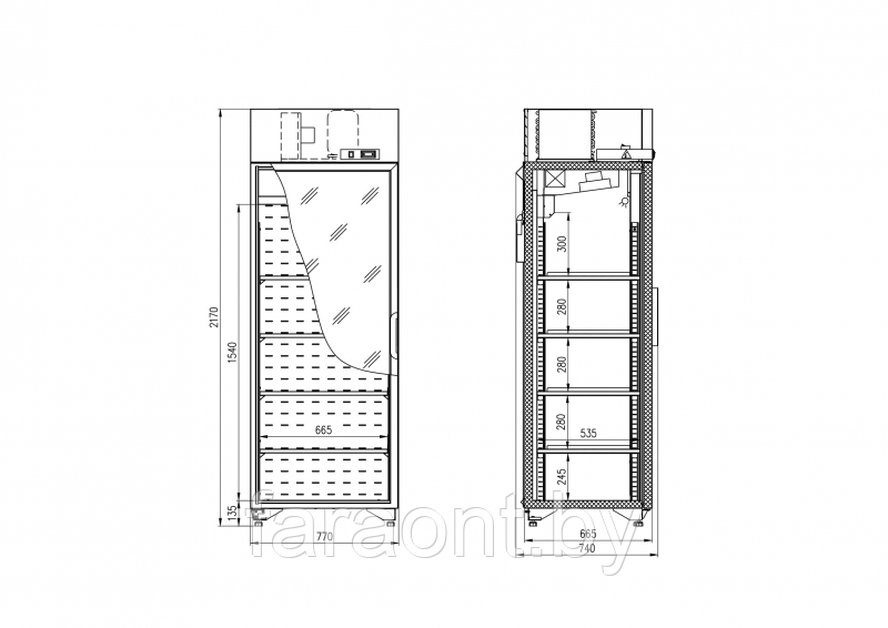 Среднетемпературный холодильный шкаф со стеклянной дверью СЛУЧЬ 700 ВС ENTECO MASTER (Интэко-мастер) - фото 2 - id-p118927085