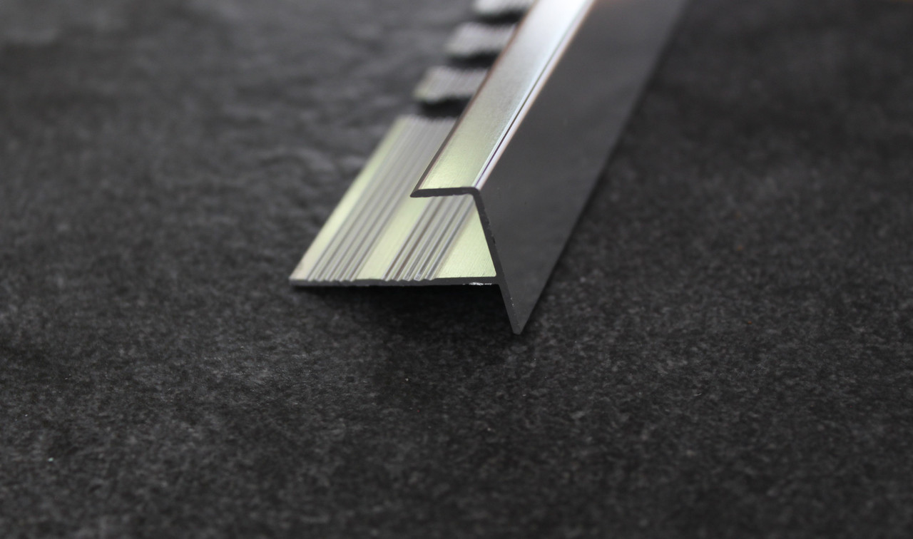 F образный профиль для плитки и ступеней 10мм серебро глянец 270 см - фото 3 - id-p98364245
