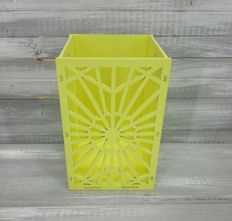 Короб декоративный "Солнце" р-ры 130*130*200, цвет: желтый