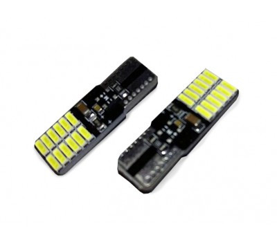 Светодиодная лампочка C020 Т10/белый/ (W2.1x9.5d)CANBUS 24SMD 4014 12-24V 2шт.Для грузовых авто. - фото 1 - id-p117739149