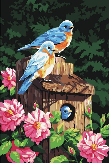 Картина по номерам Семейство птиц (PC4050005)