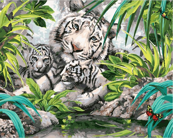 Картина по номерам Бенгальские тигры (PC4050100) - фото 1 - id-p118962013