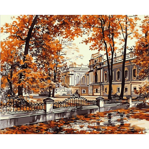 Картина по номерам Осенний город (PC4050105) - фото 1 - id-p118962018
