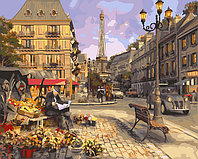 Картина по номерам Цветочная лавка Парижа (PC4050127)