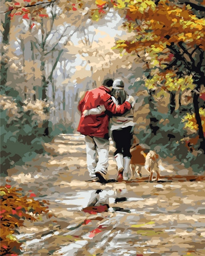 Картина по номерам Осенняя прогулка (PC4050173)