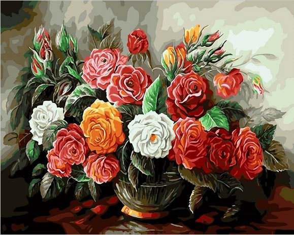 Картина по номерам Роскошный букет из роз (PC4050314) - фото 1 - id-p118962140