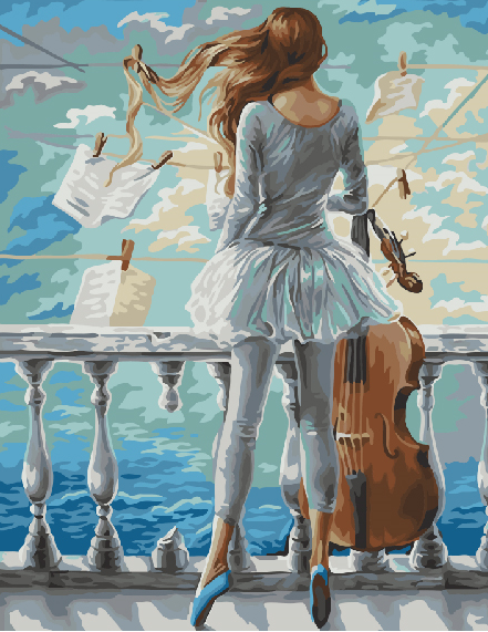 Картина по номерам Море и виолончель (PC4050365) - фото 1 - id-p118962506