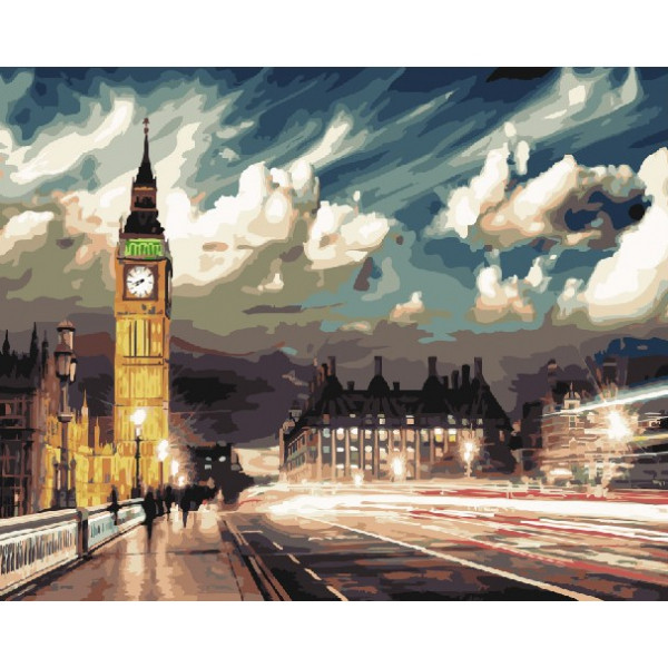 Картина по номерам Огни ночного Лондона (PC4050450) - фото 1 - id-p118962625