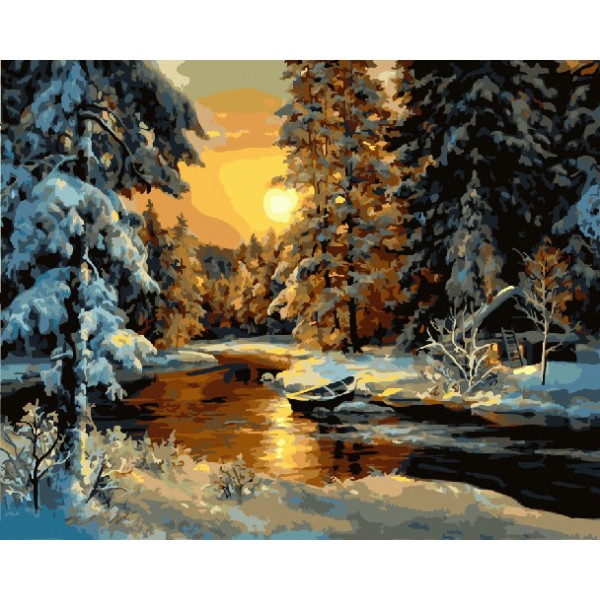 Картина по номерам Зимний пейзаж (PC4050458) - фото 1 - id-p118963073