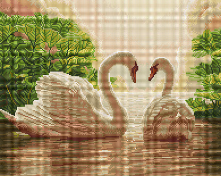 Картина стразами "Лебеди" (PD4050017)