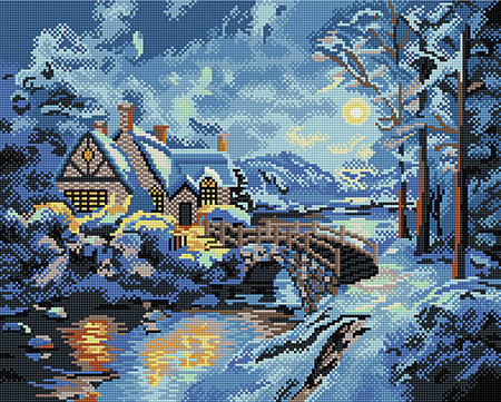 Алмазная живопись "Зимний пейзаж" (PD4050024), фото 2