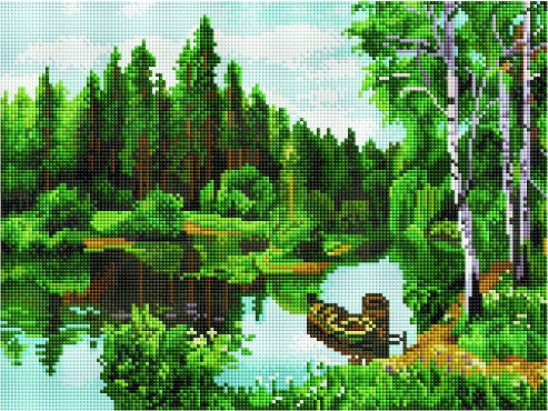 Картина стразами  "Лесное озеро" (PD3040013)
